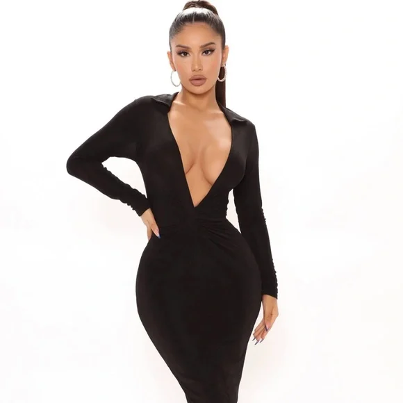 Fashion Nova Dresses Fashion Nova Office Talk Slinky Midi